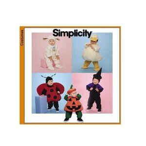 Simplicity 0638 9318 Costumes Halloween Duck Lamb Ladybug Pumpkin Size 1/2 - 4